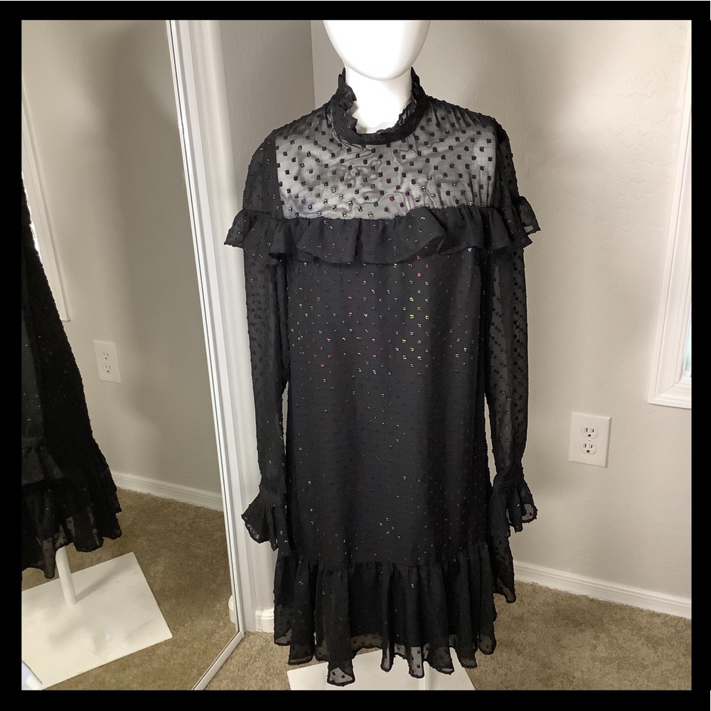 Betsey Johnson Black Multicolored Dress NWT
